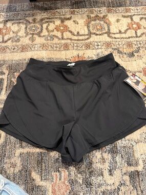 Avia Black Women's Athletic Shorts - High Waist Run Shorts